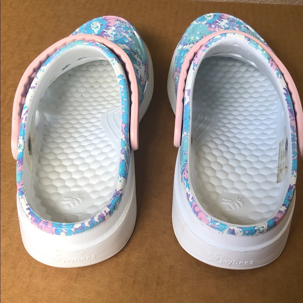 Joybees Active Clogs Floral Blue and Pink Print Size 8 - Picture 3 of 8
